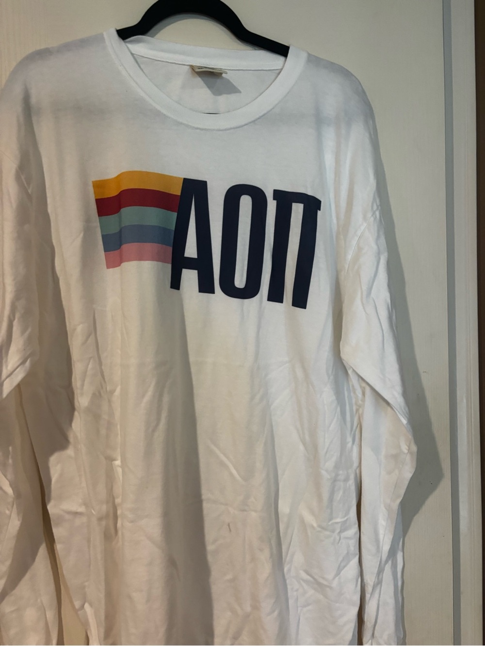 AOII white comfort colors long sleeve